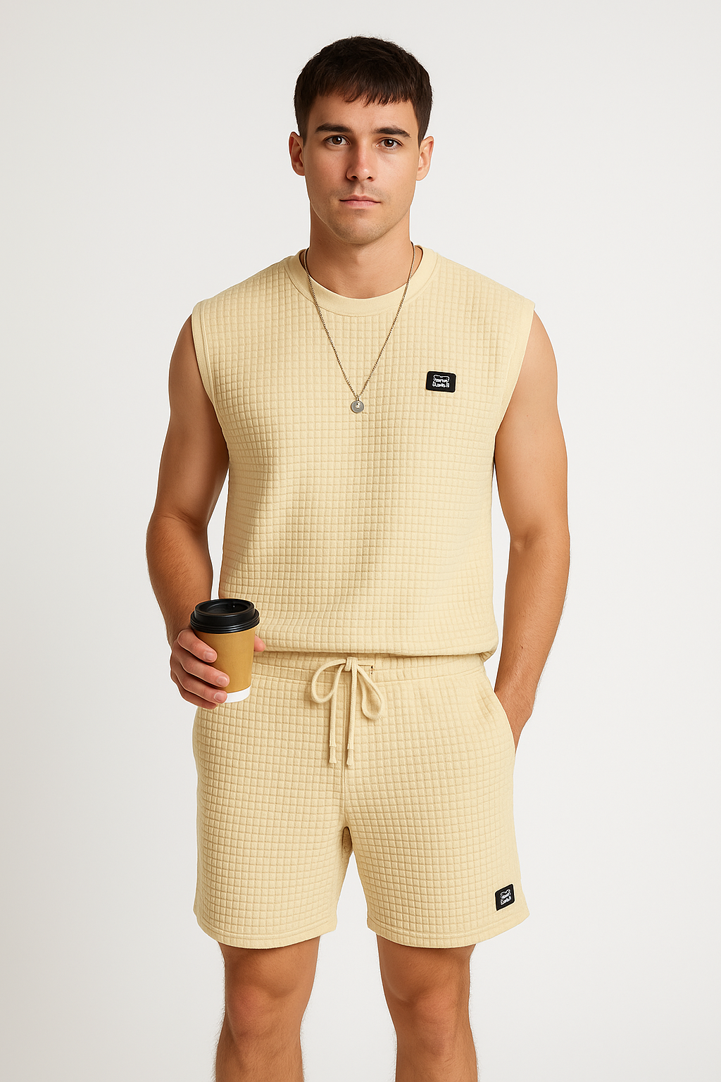Heren Mouwloos Topje – Wafelstructuur – Relaxte Pasvorm – Ademend Casual Ontwerp