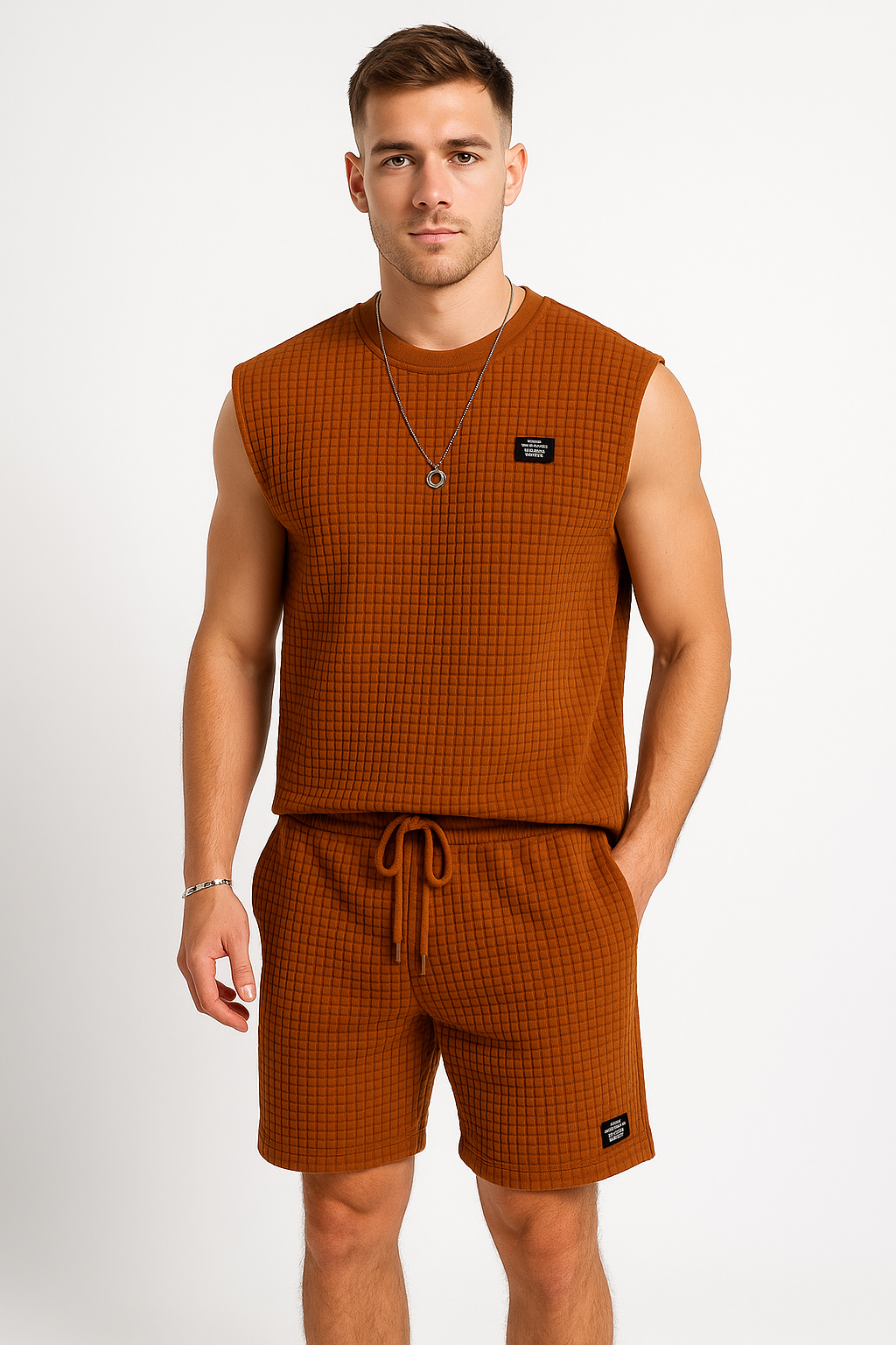 Heren Mouwloos Topje – Wafelstructuur – Relaxte Pasvorm – Ademend Casual Ontwerp
