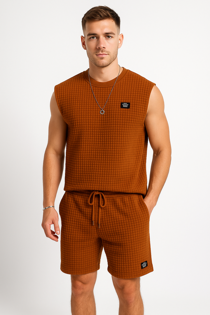 Heren Mouwloos Topje – Wafelstructuur – Relaxte Pasvorm – Ademend Casual Ontwerp