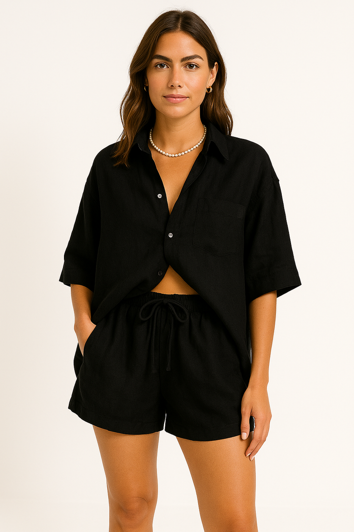 Dames Set van Blouse en Shorts – Oversized Pasvorm – Ademend – Casual Outfit
