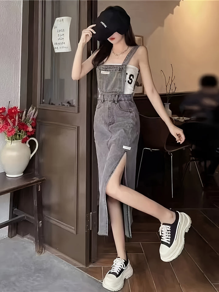 Chloe | Vintage Geïnspireerde Denim Overall Jurk