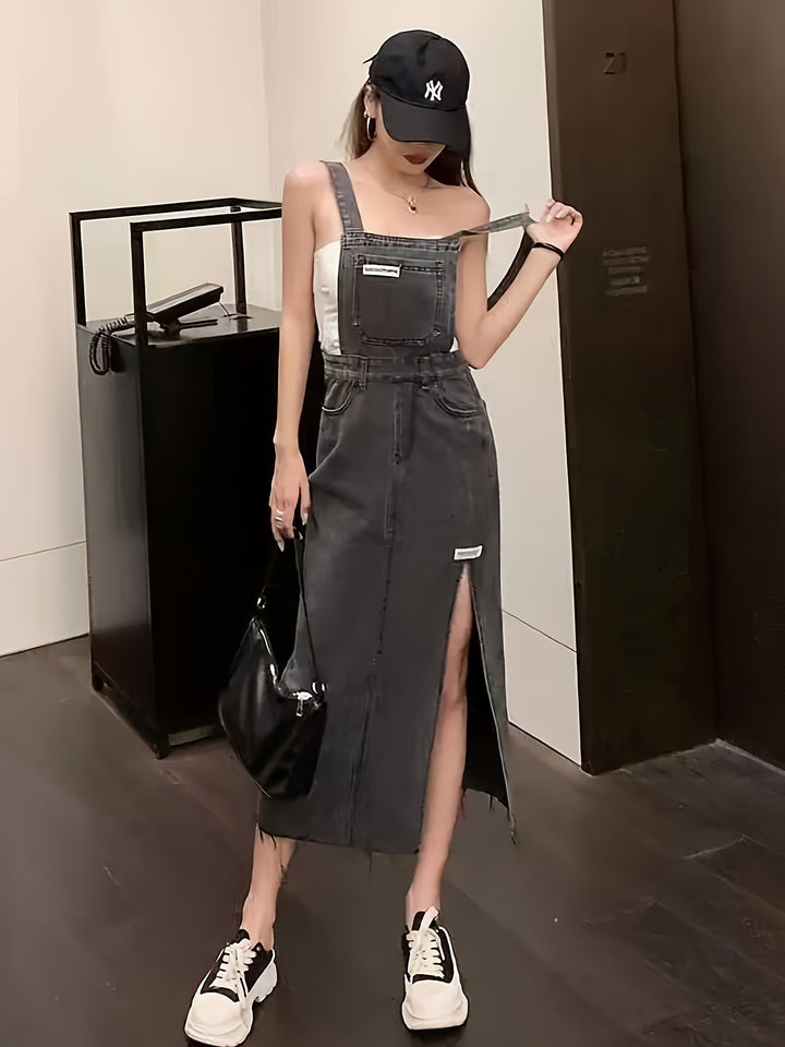 Chloe | Vintage Geïnspireerde Denim Overall Jurk
