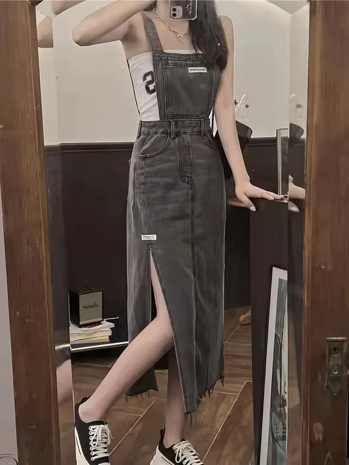 Chloe | Vintage Geïnspireerde Denim Overall Jurk