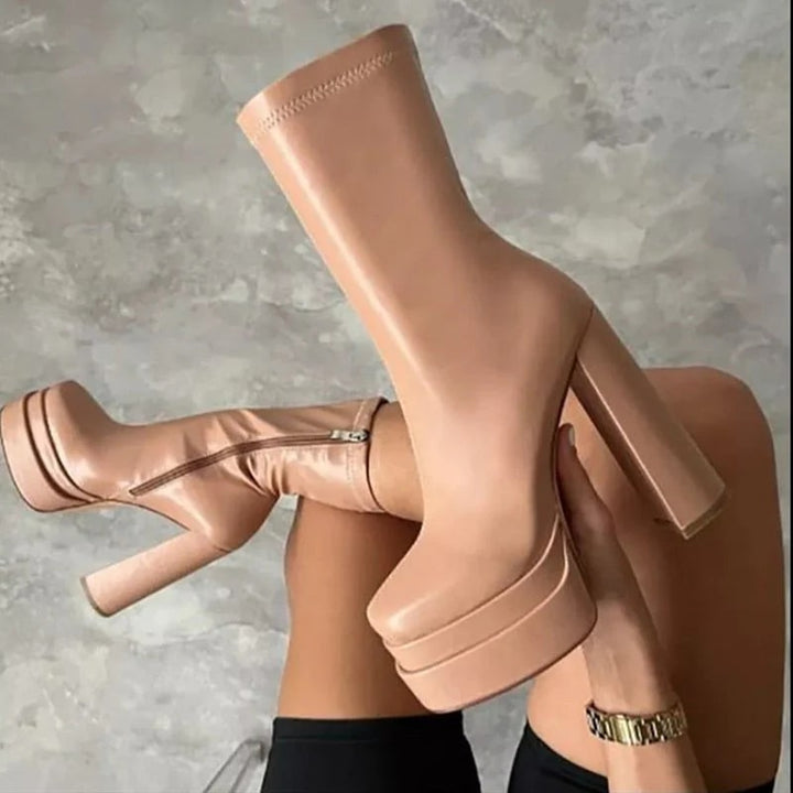 Clarice | Trendy Plateau Enkellaarzen Voor Dames