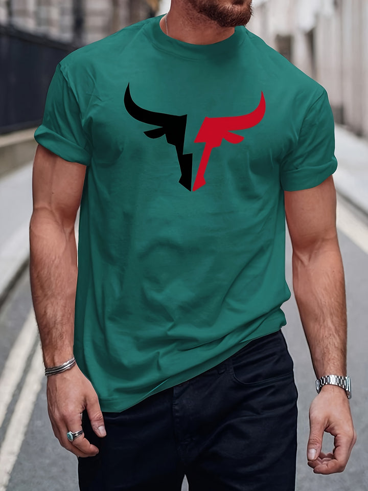 Colin | Casual T-shirt met Stoere Bull Print