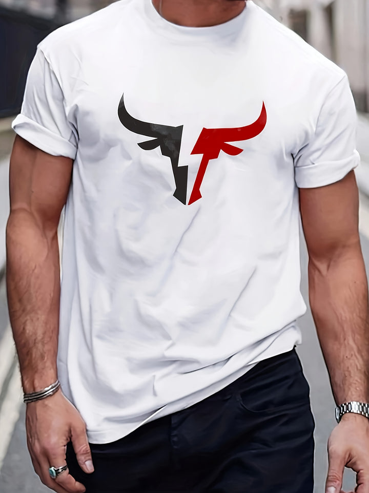 Colin | Casual T-shirt met Stoere Bull Print