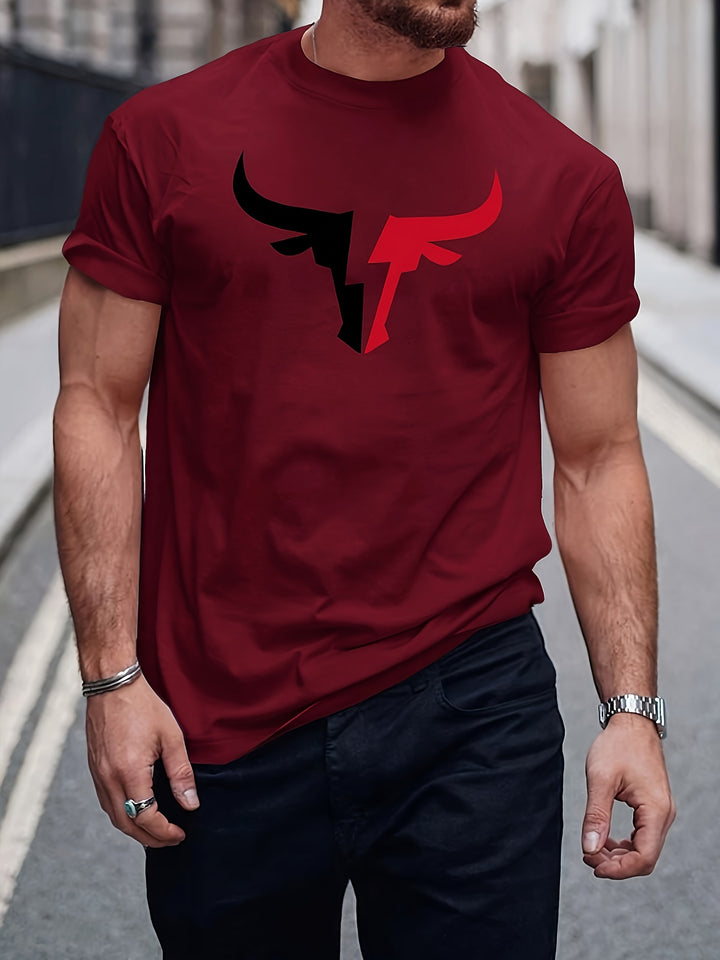 Colin | Casual T-shirt met Stoere Bull Print