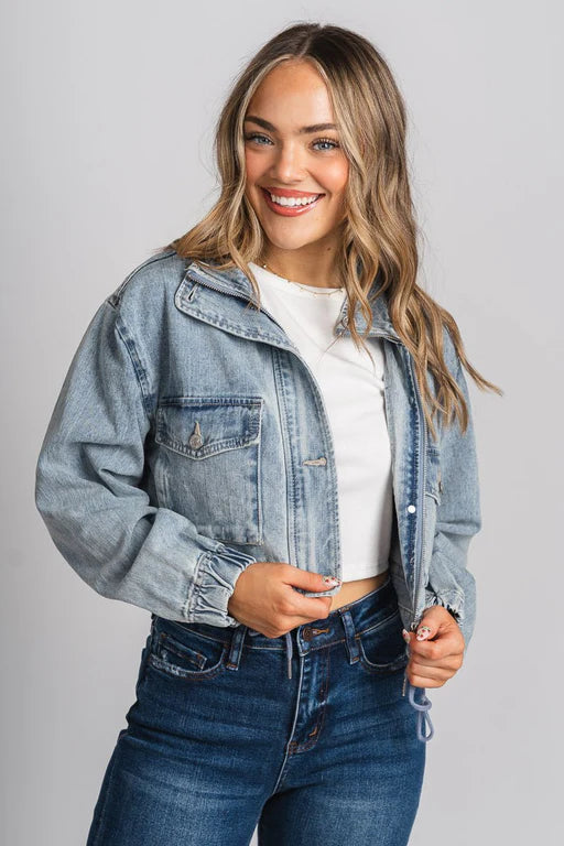 Alyssa | Cropped denim jas