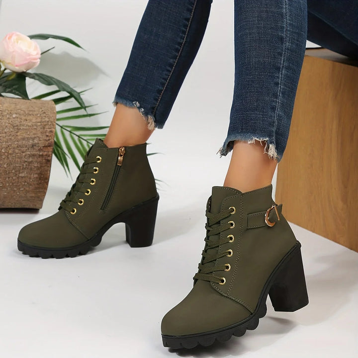 Dana | Elegante Veterlaarzen met Hak voor Dames