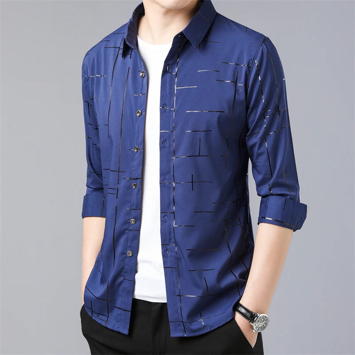David | Casual Lange Mouw Shirt met Print voor Mannen