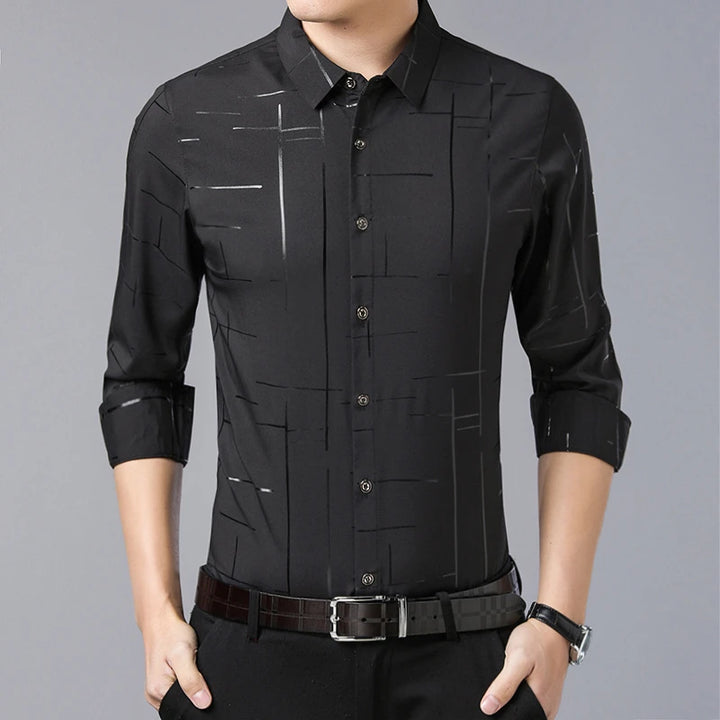 David | Casual Lange Mouw Shirt met Print voor Mannen