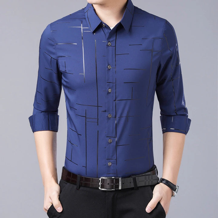 David | Casual Lange Mouw Shirt met Print voor Mannen