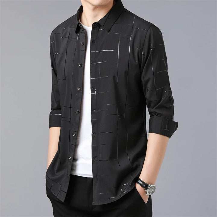 David | Casual Lange Mouw Shirt met Print voor Mannen