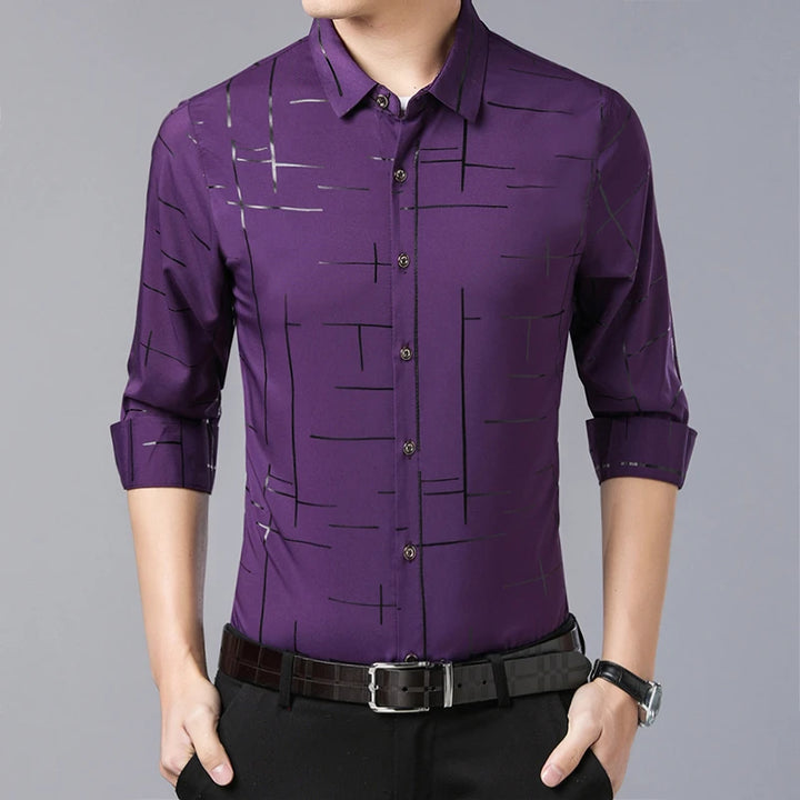 David | Casual Lange Mouw Shirt met Print voor Mannen