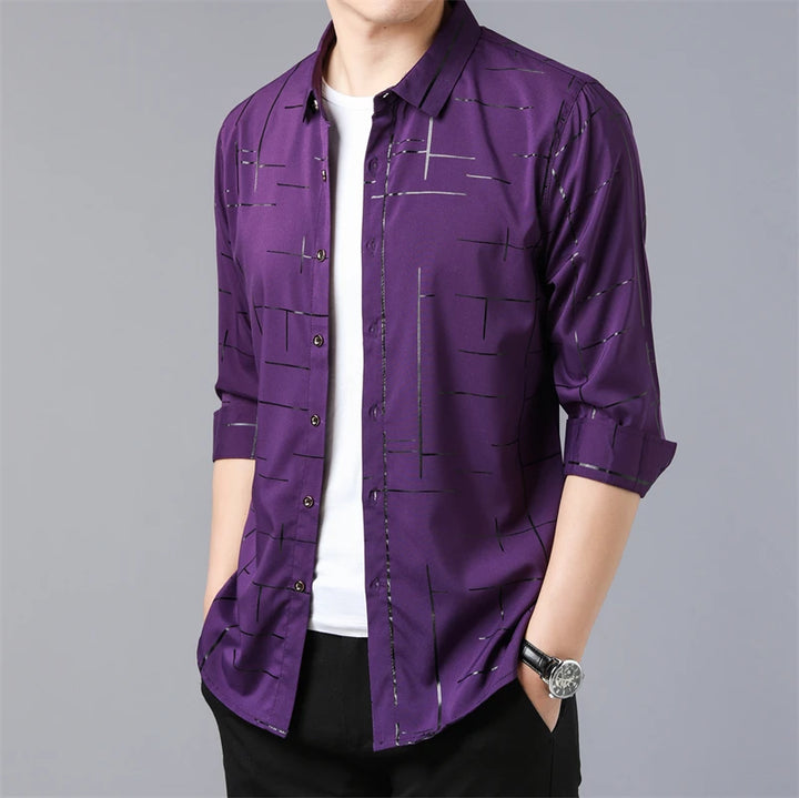 David | Casual Lange Mouw Shirt met Print voor Mannen