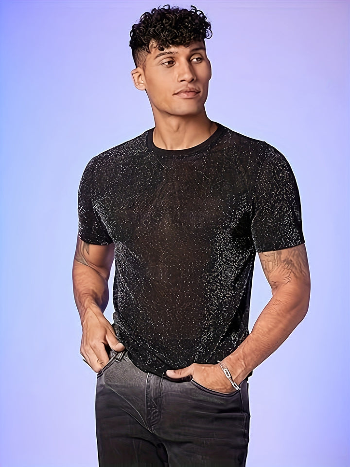 Dennis | Sexy Semi-Eronde Hals T-shirt voor Mannen