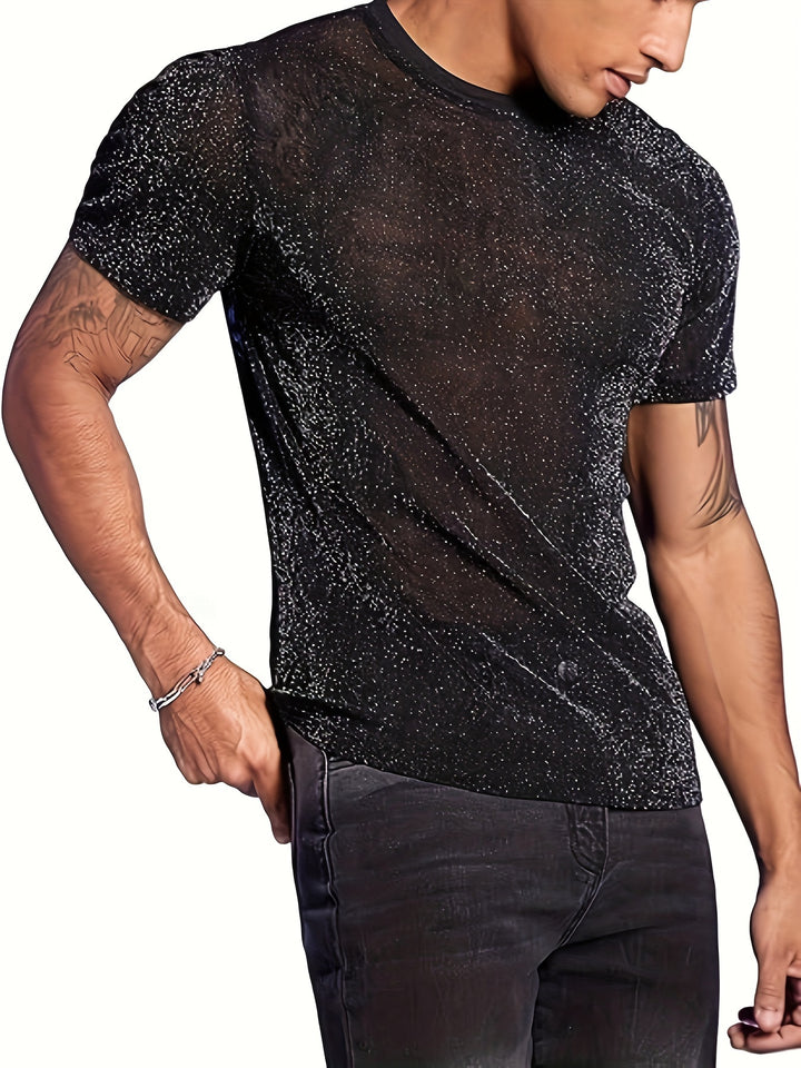 Dennis | Sexy Semi-Eronde Hals T-shirt voor Mannen