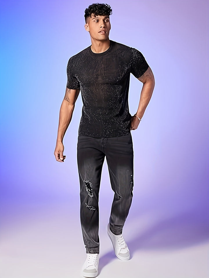 Dennis | Sexy Semi-Eronde Hals T-shirt voor Mannen