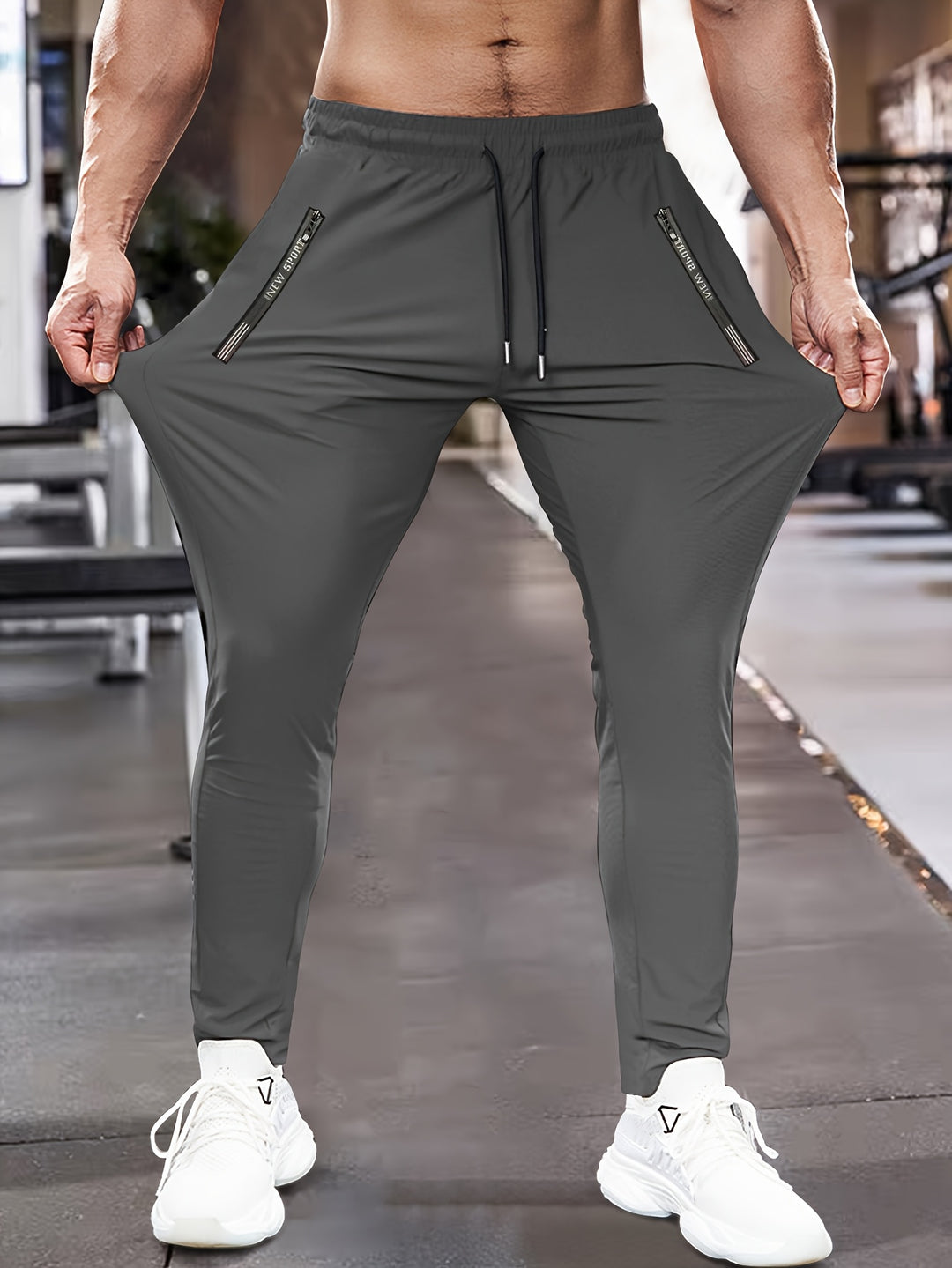 Derek | Heren Sportbroek met Ritszakken en Trekkoord