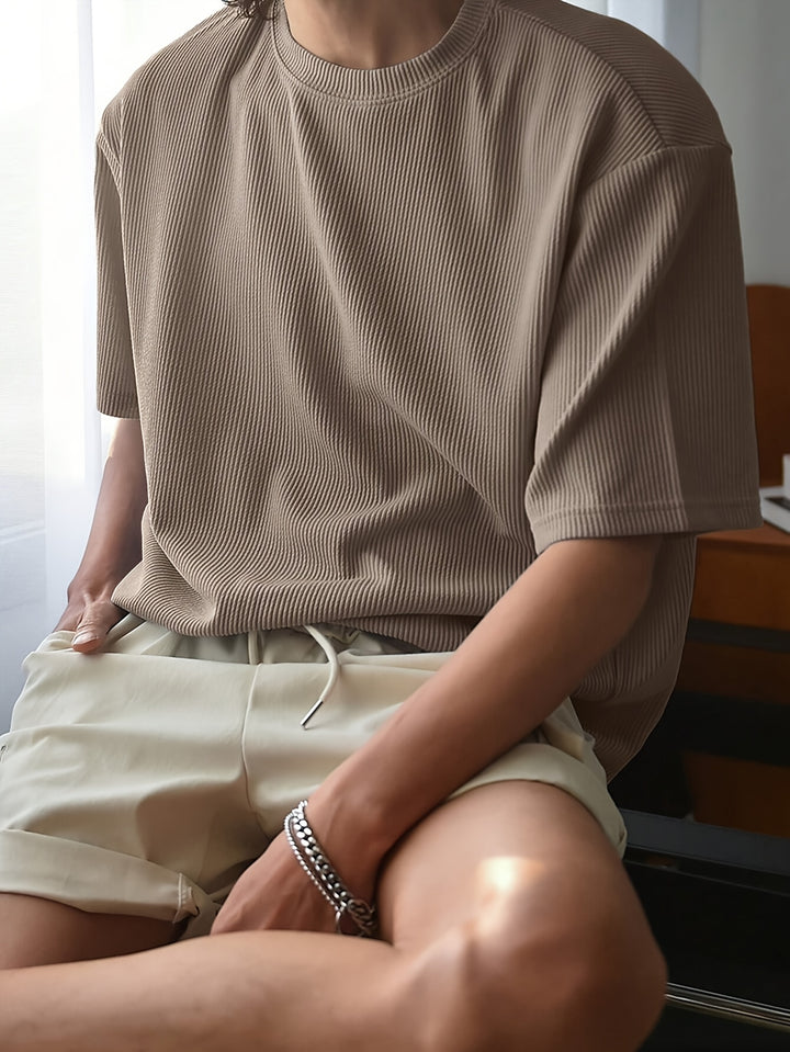 Desmond | Stijlvol Ribbed T-shirt voor Mannen