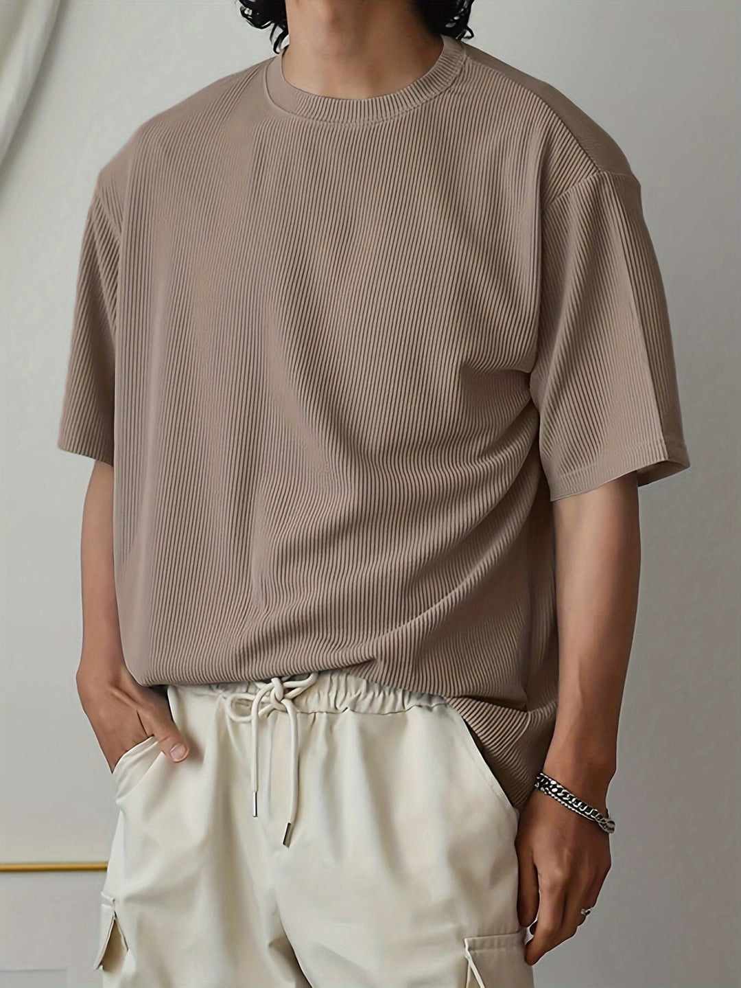 Desmond | Stijlvol Ribbed T-shirt voor Mannen