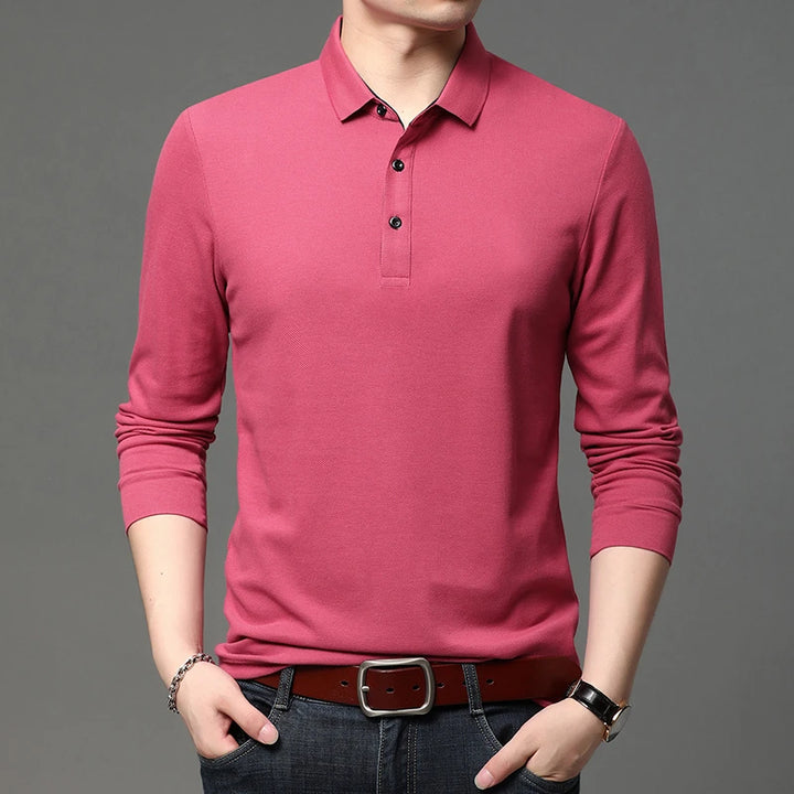 Diego | Heren Casual Poloshirt met Lange Mouwen