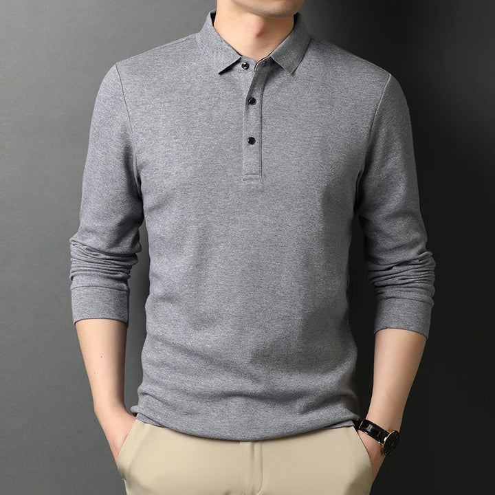 Diego | Heren Casual Poloshirt met Lange Mouwen