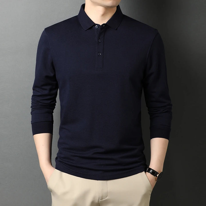 Diego | Heren Casual Poloshirt met Lange Mouwen