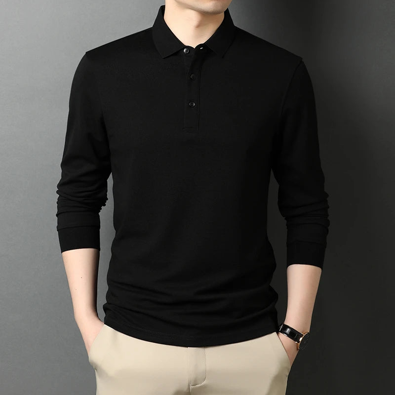 Diego | Heren Casual Poloshirt met Lange Mouwen