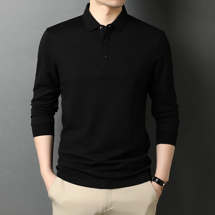 Diego | Heren Casual Poloshirt met Lange Mouwen