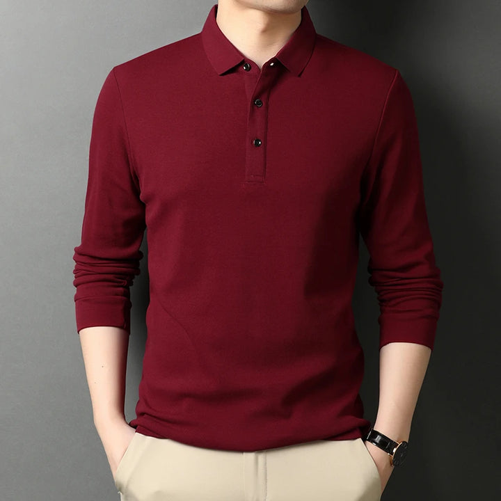 Diego | Heren Casual Poloshirt met Lange Mouwen