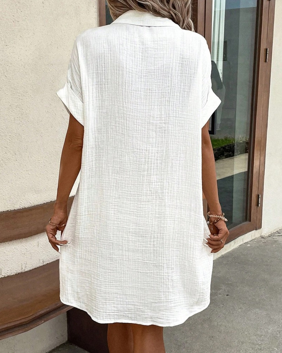 Dina | Stijlvolle Casual Shirtjurk met Knoopsluiting