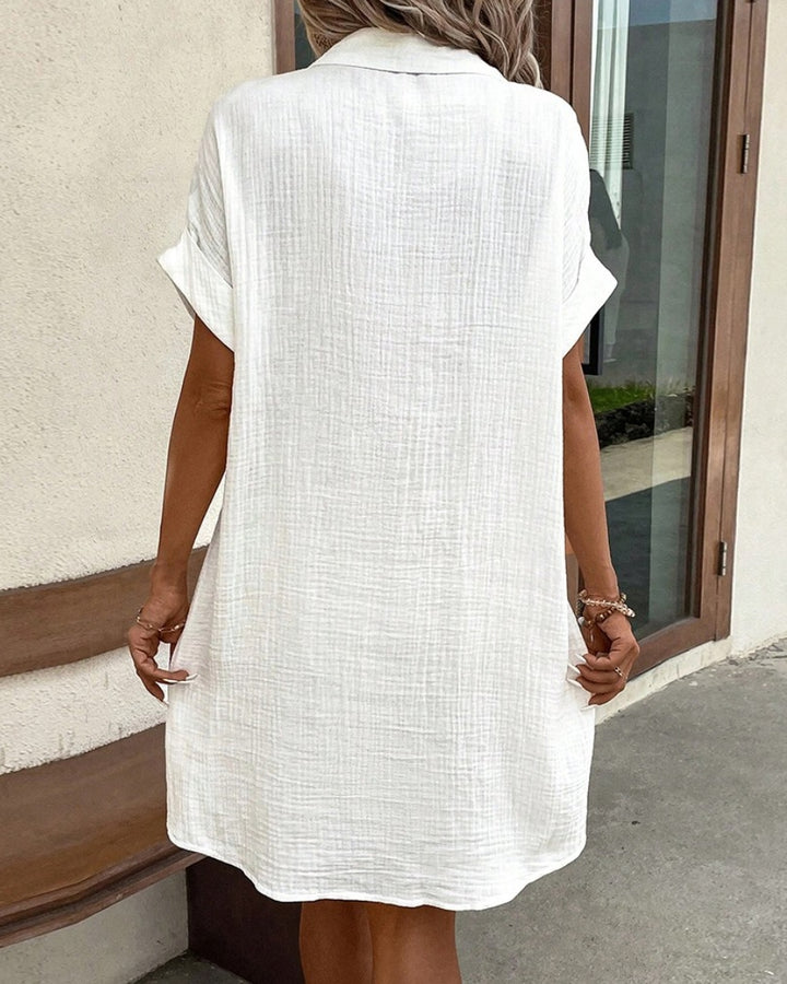 Dina | Stijlvolle Casual Shirtjurk met Knoopsluiting