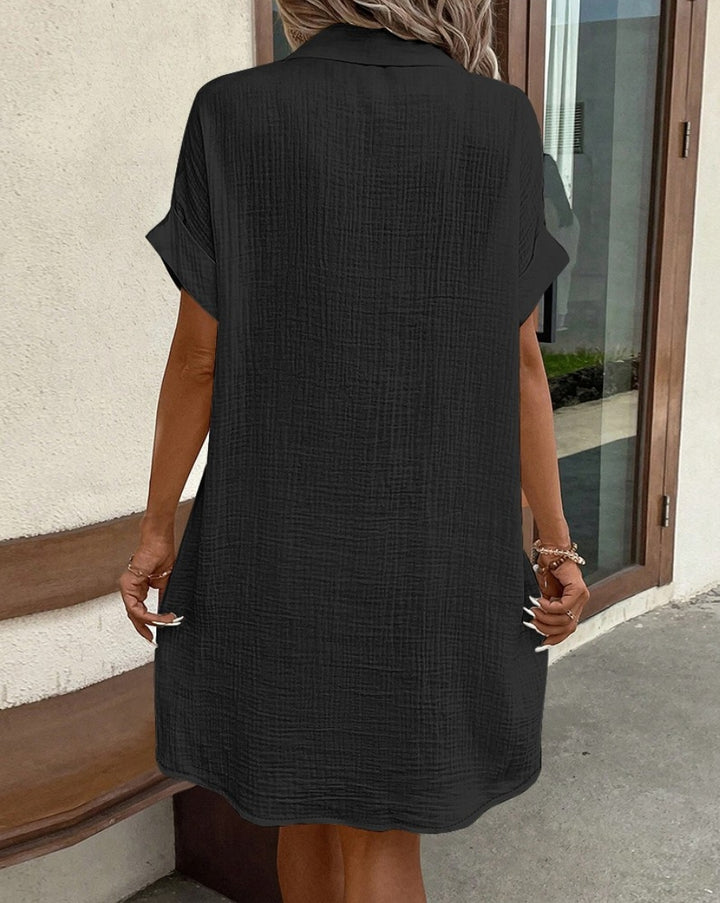 Dina | Stijlvolle Casual Shirtjurk met Knoopsluiting