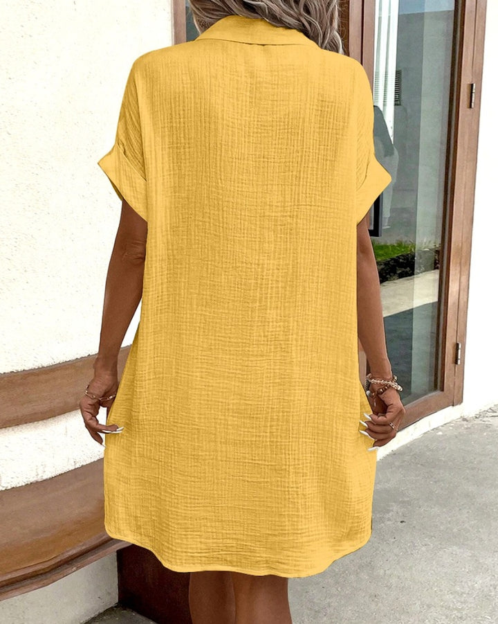 Dina | Stijlvolle Casual Shirtjurk met Knoopsluiting