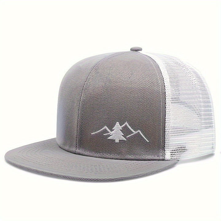 Dion | Stijlvolle Trucker Cap met Geborduurde Bergprint