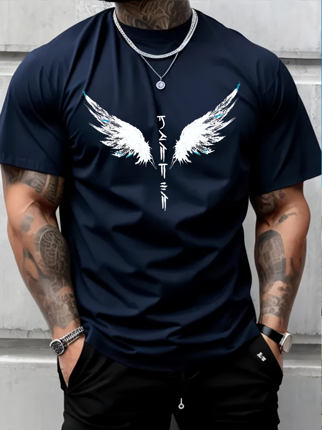 Dominic | Trendy T-shirt met Vleugelprint