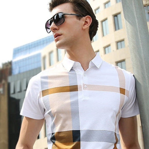 Donald | Heren Business Casual Streeppolo in Britse Stijl