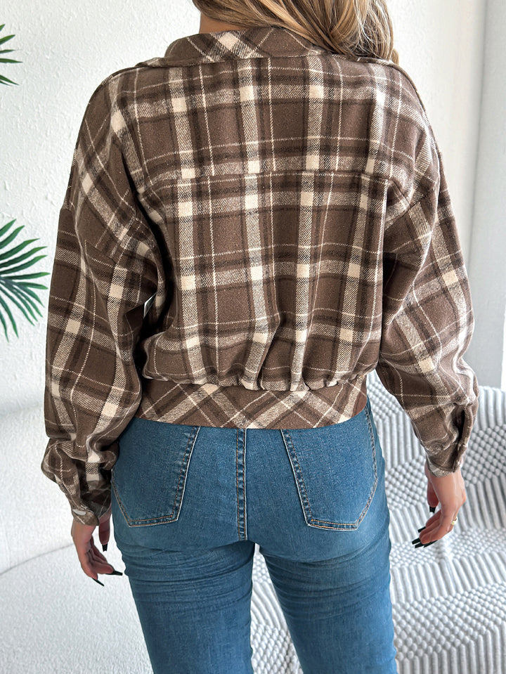 Donita™ | Kort Geruit Jasje met Knopen