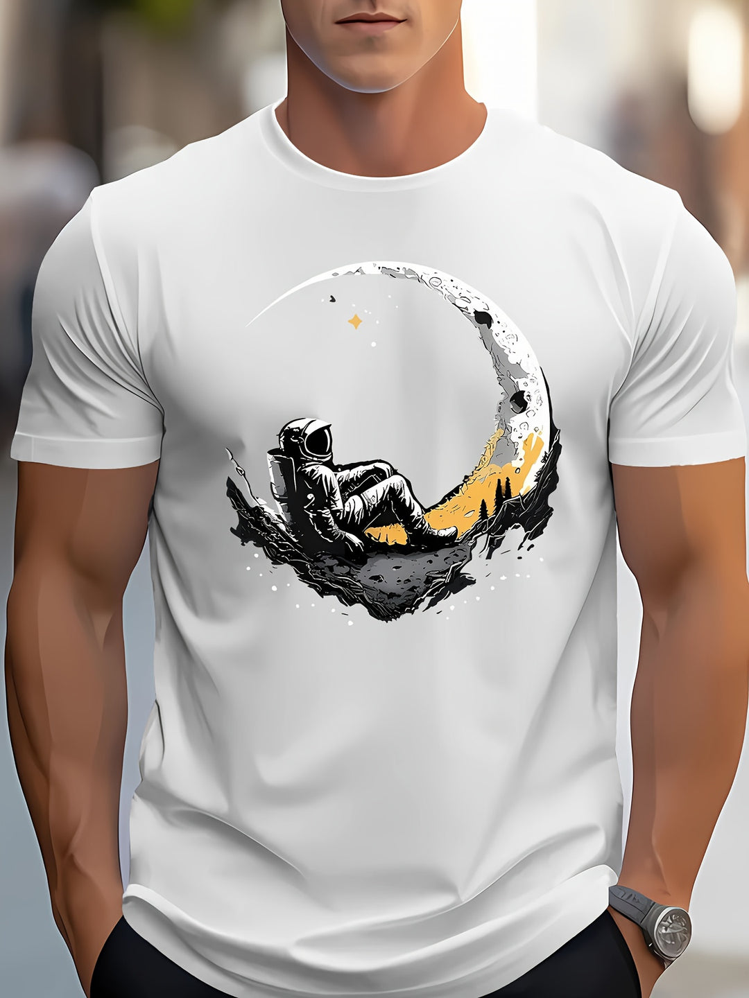 Douglas | Grafisch Print T-shirt met Astronaut