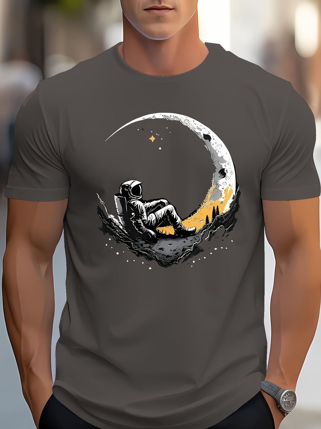 Douglas | Grafisch Print T-shirt met Astronaut