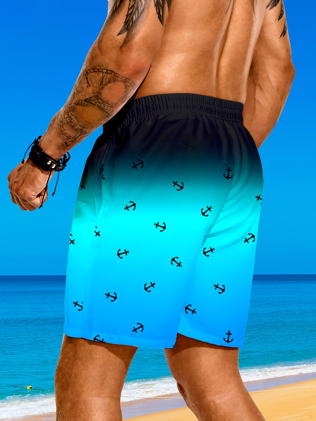 Dylan | Comfortabele Zwemshort met Ankerprint en Gradiënt