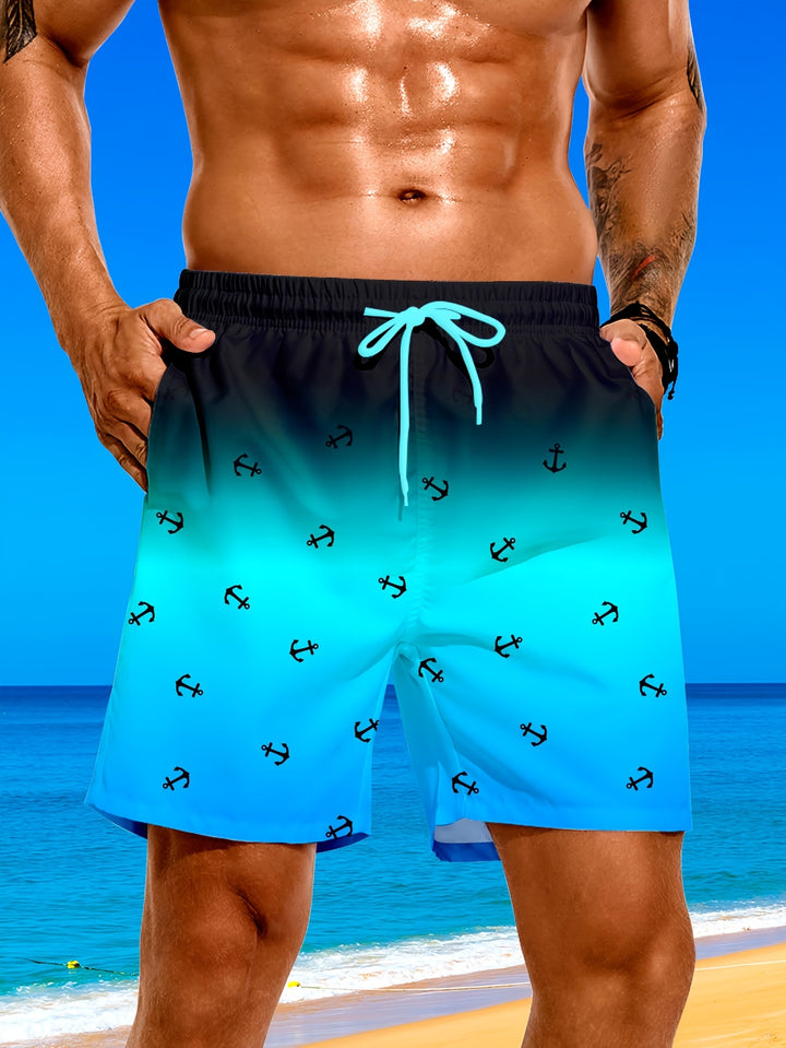 Dylan | Comfortabele Zwemshort met Ankerprint en Gradiënt