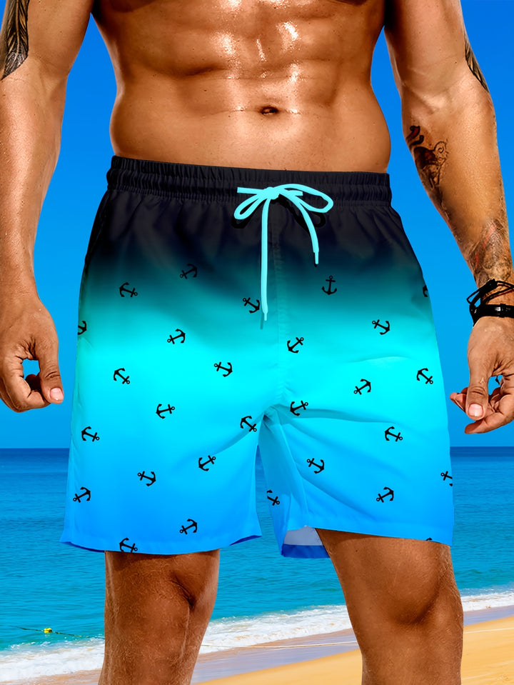 Dylan | Comfortabele Zwemshort met Ankerprint en Gradiënt