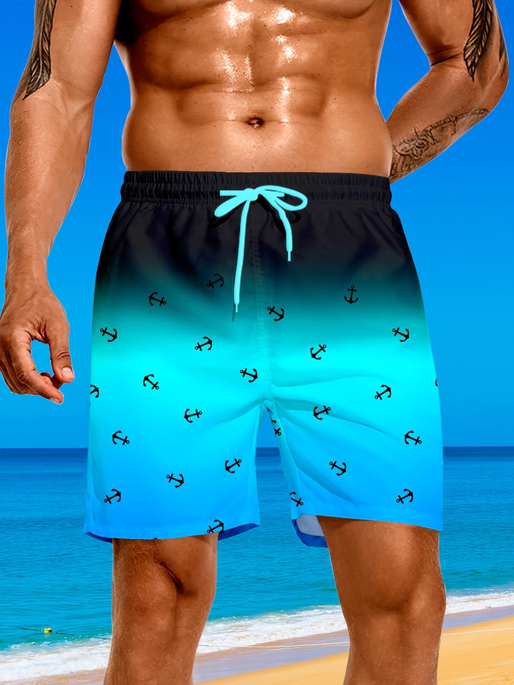 Dylan | Comfortabele Zwemshort met Ankerprint en Gradiënt
