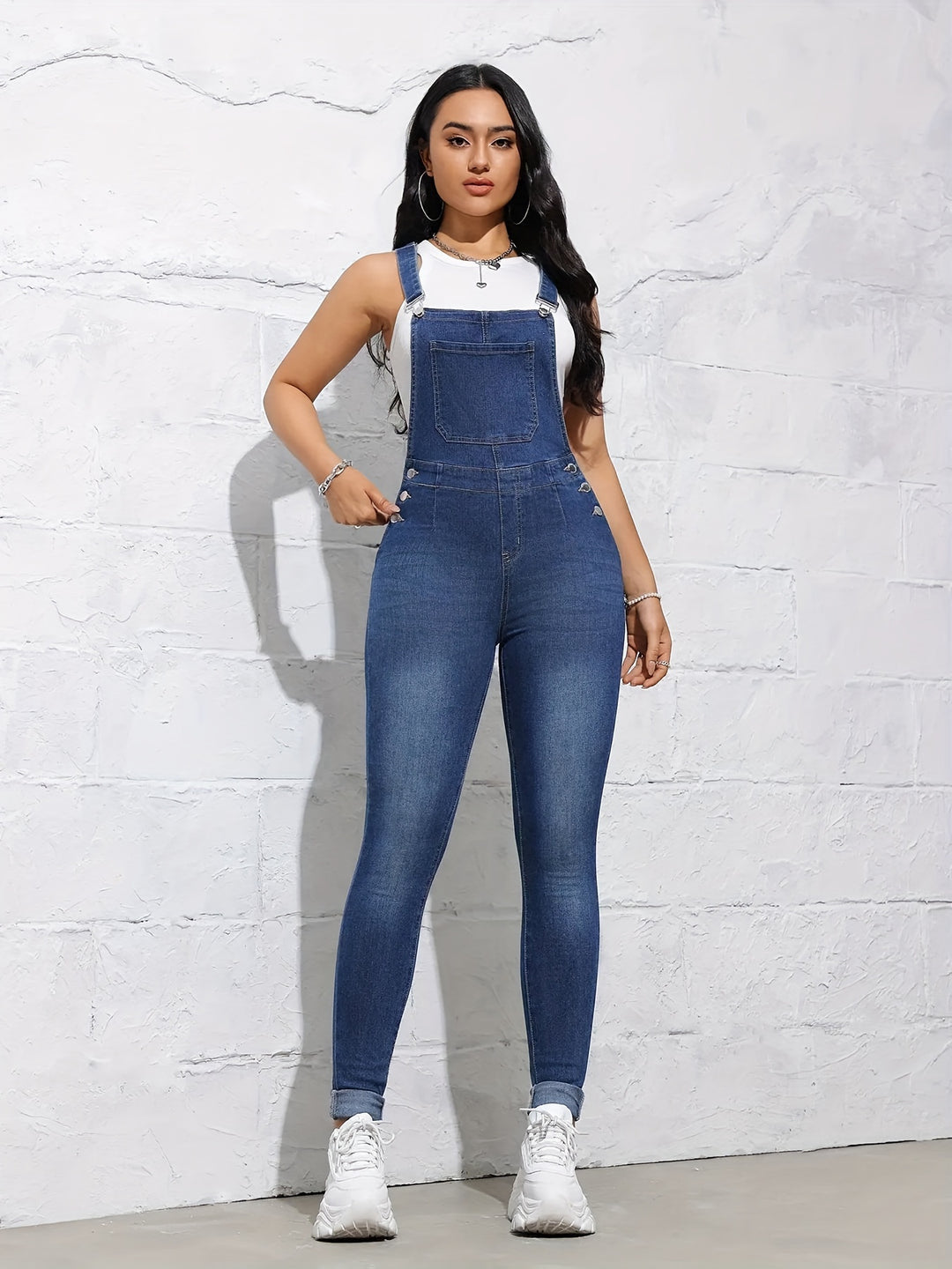 Eleanor | Trendy Slim Fit Denim Overalls