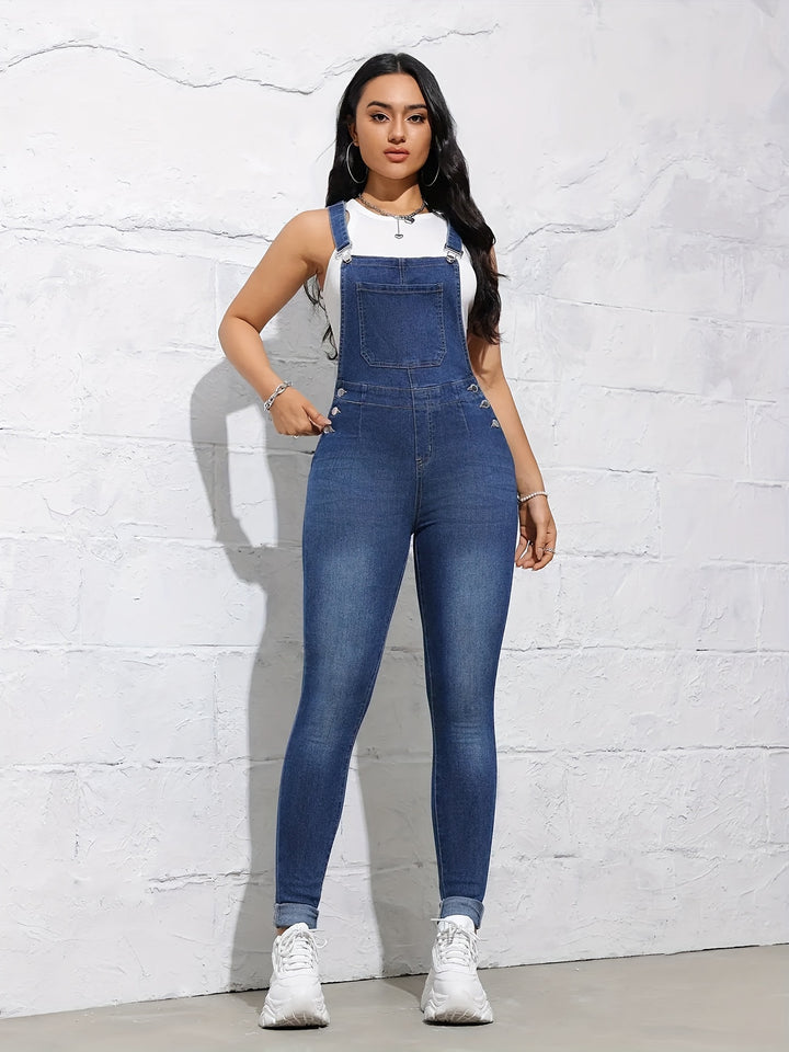 Eleanor | Trendy Slim Fit Denim Overalls