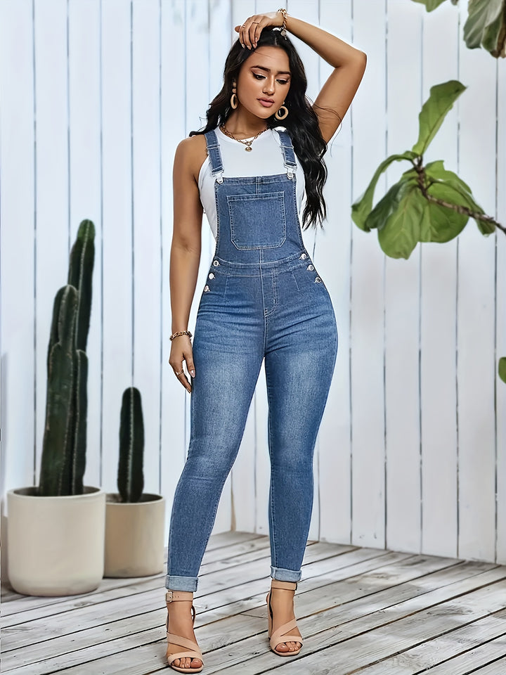 Eleanor | Trendy Slim Fit Denim Overalls