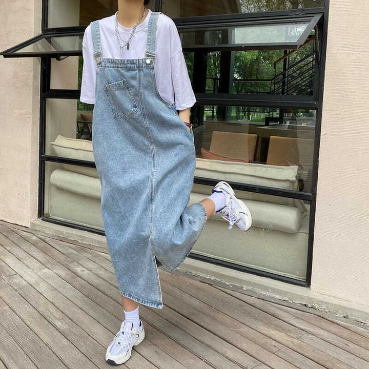 Eliza | Trendy Denim Overall Jurk Voor Vrouwen
