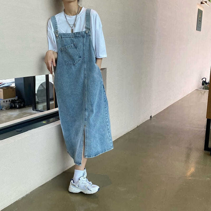 Eliza | Trendy Denim Overall Jurk Voor Vrouwen
